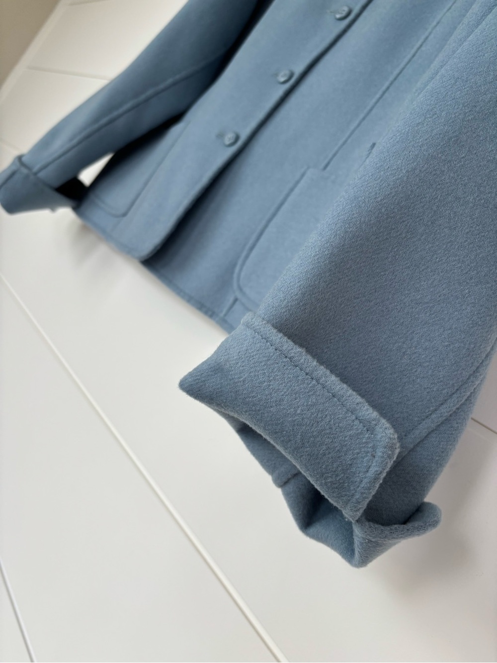 Vintage Pendleton Light Blue Merino Wool Button Front Coat Size Extra Large - Picture 11 of 14